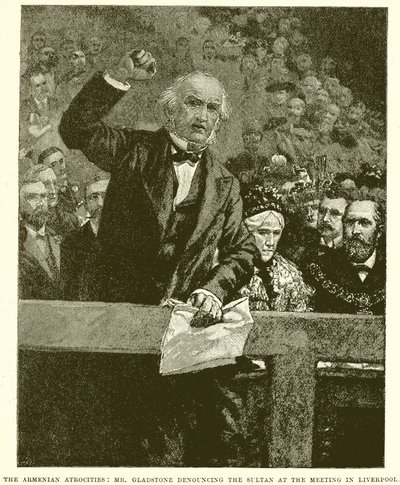 De armenske grusomheder: Mr. Gladstone fordømmer sultanen ved mødet i Liverpool af English School
