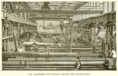 Die Armstrong-Waffenfabrik - Bohr- und Drehwerkstatt von English School