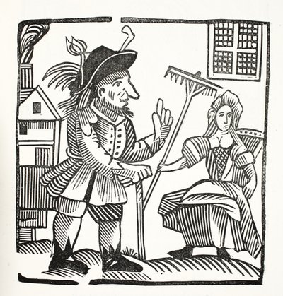 The Arraignment and Indictment of Sir John Barleycorn, Knt., illustration fra Chap-books of the Eighteenth Century af John Ashton, pub. 1882 af English School