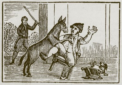 Æslet og den lille hund (kobberstik) af English School