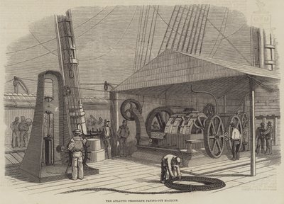 The Atlantic Telegraph Paying-Out Machine (gravering) af English School