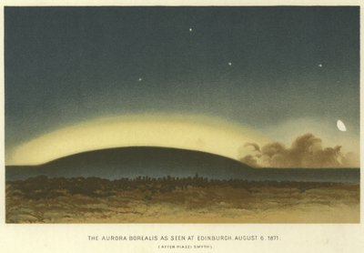 The Aurora Borealis as seen at Edinburgh, 6 August 1871  af English School