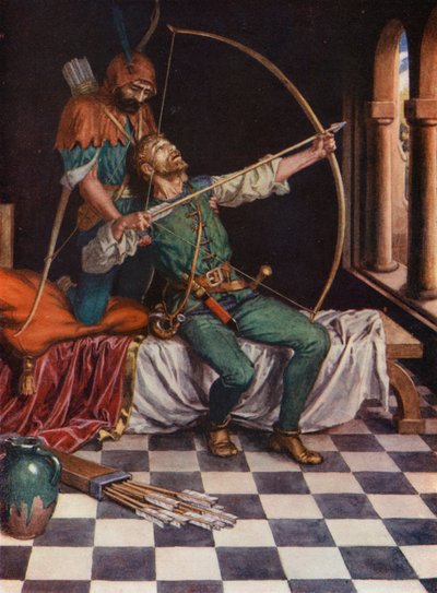 Balladen om Robin Hood (farvelitografi) af English School