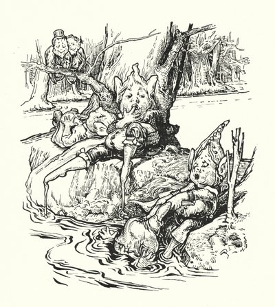 The Banks of Treacle River (litho) af English School
