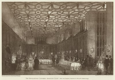 Banketkammeret, Hampton Court (litho) af English School