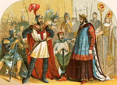 Baronerne deltager i parlamentet kaldet af Henrik III af English School