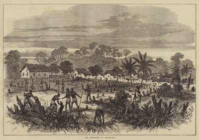 Das Schlachtfeld von Abrakrampa (Gravur) von English School