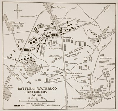 Slaget ved Waterloo, 18. juni 1815 af English School