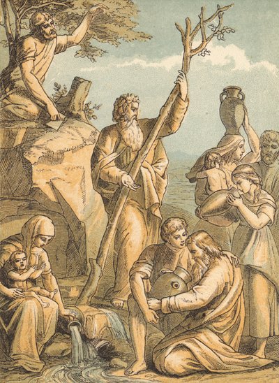 The Bitter Waters (farvet gravering) af English School