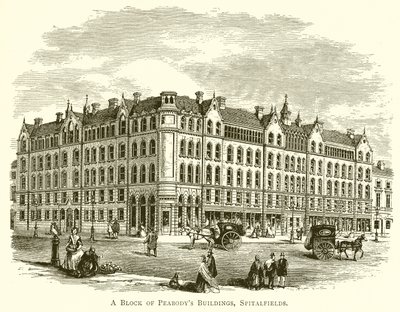 The Block of Peabodys Buildings, Spitalfields af English School