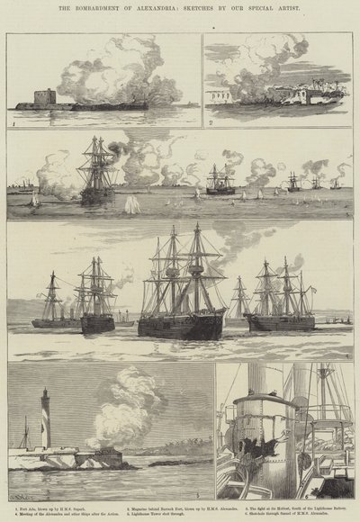 Bombardementet af Alexandria (gravering) af English School