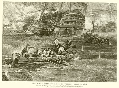 Bombardementet af Algier af Viscount Exmouth, 1816 af English School