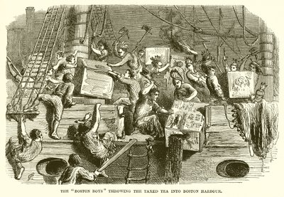 Boston Boys smider Taxed Tea i Boston Harbor af English School