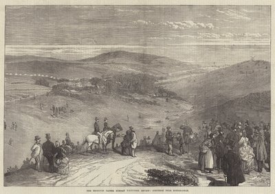 The Brighton Easter Monday Volunteer Review, Struggle near Rottingdean (gravering) af English School