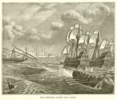 Den britiske flåde ud for Cadiz af English School