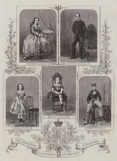 Prinsesse Alexandras brødre og søstre (gravering) af English School