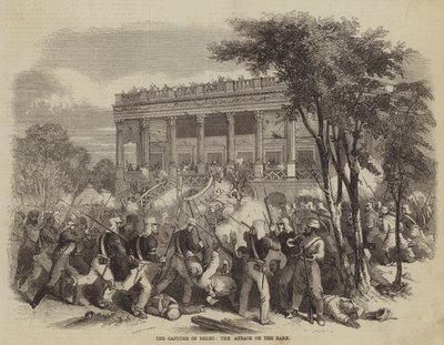 Indfangningen af Delhi, angrebet på bredden (gravering) af English School