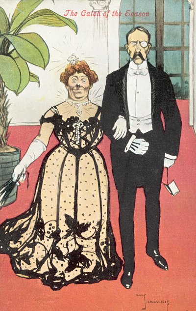 Sæsonens fangst (farve litho) af English School