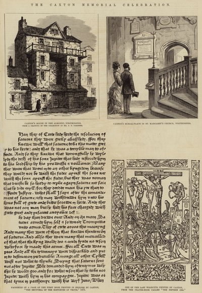 Die Caxton-Gedenkfeier (Gravur) von English School