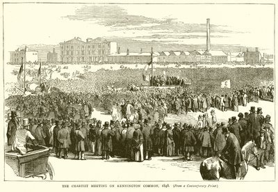 Chartistmødet på Kennington Common, 1848 af English School