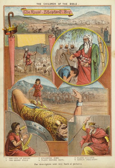 The Children of the Bible: The Royal Shepherd Boy (chromolitho) af English School