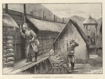 Chin-Lushai-ekspeditionen, en forpost med udsigt til Yawhi (gravering) af English School