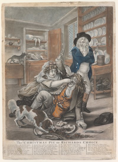 The Christmas Pie or Richards Choice, 1795 (håndfarvet gravering) af English School