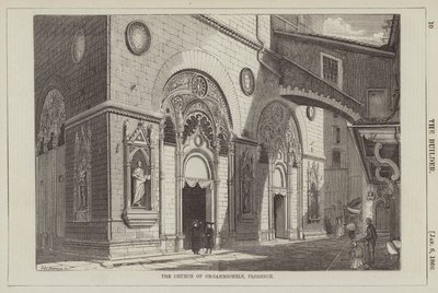 Or-sanmichele-kirken, Firenze (gravering) af English School