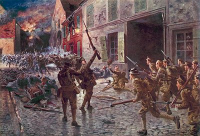 The Coldstream Guards at Landrecies, August 1914  af English School