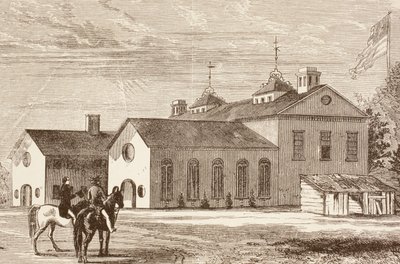 College of William and Mary, Williamsburg, Virginia (litho) af English School