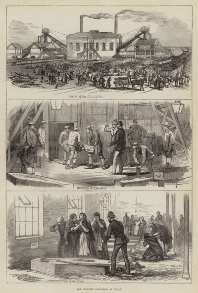 Colliery Explosion at Wigan (gravering) af English School