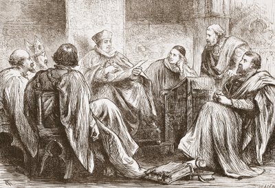 The Conclave Electing the Emperor of Germany, illustration fra The History of Protestantism af James Aitken Wylie (1808-1890), pub. 1878 af English School