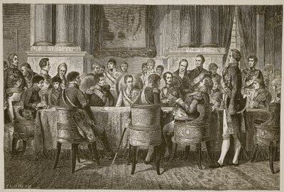 The Congress of Vienna, illustration fra Cassells Illustrated History of England (sepia foto) af English School