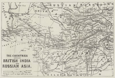 Landene mellem Britisk Indien og Russisk Asien (gravering) af English School
