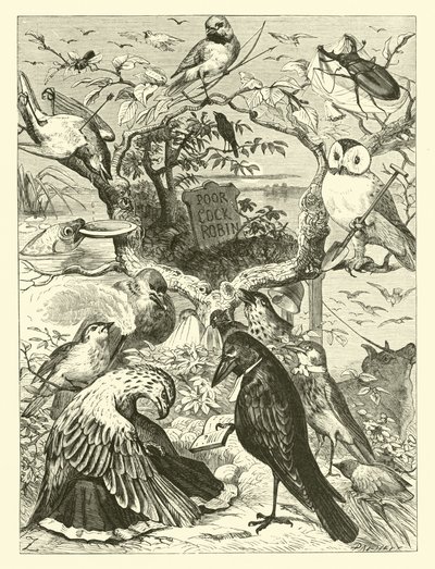 Cock Robins død og begravelse af English School