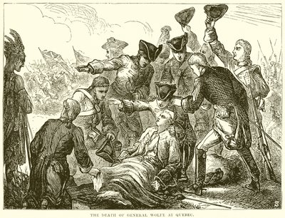 General Wolfes død i Quebec af English School