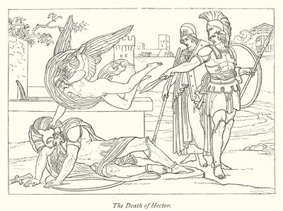 Hectors død (litho) af English School
