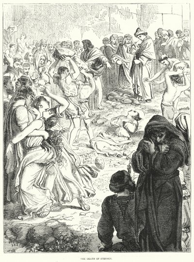 Stephens død (gravering) af English School