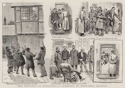 The Delights of Christmas, en Serenade af Hand-Bell Players (gravering) af English School