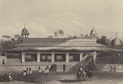 Dewas Khan, eller Audienssalen, Delhi-paladset (gravering) af English School