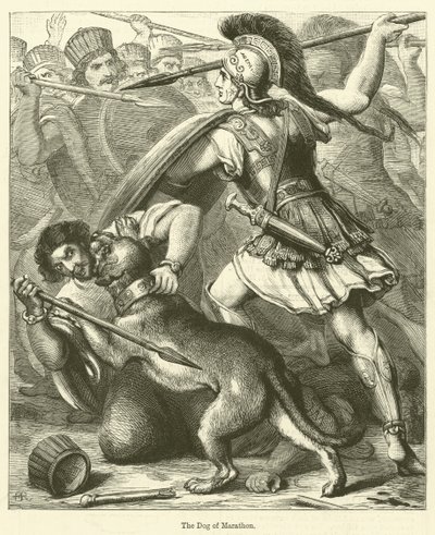 The Dog of Marathon (gravering) af English School