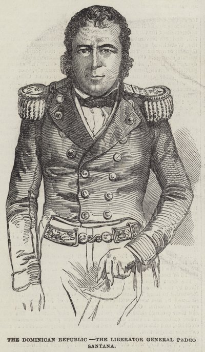 Den Dominikanske Republik, Generalbefrier Pedro Santana (gravering) af English School