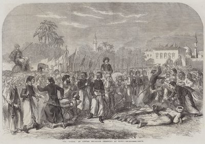 "Doseh", en årlig religiøs ceremoni i Kairo (gravering) af English School