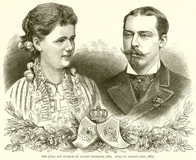Hertugen og hertuginden af Albany (Gift, 1882. Hertugen af Albany døde, 1884) af English School
