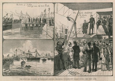 Hertugen og hertuginden af Connaught åbner Royal Victoria and Albert Docks af English School