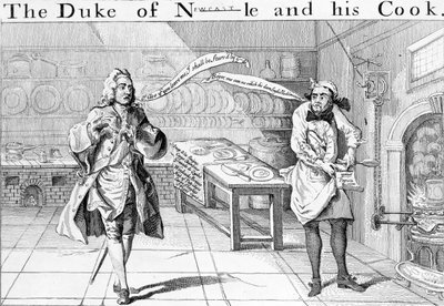 Hertugen af Newcastle og hans kok, ca. 1745 af English School