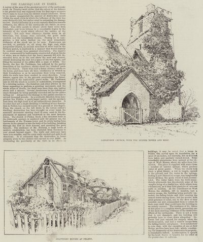 Jordskælvet i Essex (litho) af English School