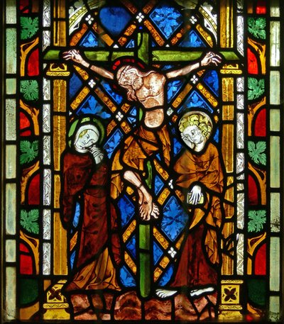 Østvinduet (Ew), der forestiller korsfæstelsen af English School