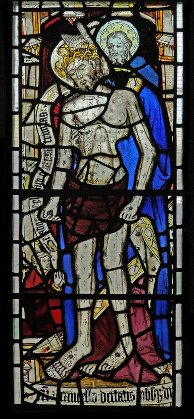 Østvinduet (Ew), der forestiller Treenigheden og donoren John Walker af English School