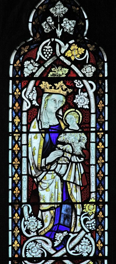 Østvinduet (Ew) forestiller jomfruen og barnet af English School